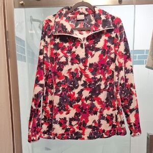 Columbia Red and Blue Patterned Sweatshirt RUNS A NOT SMALL